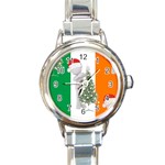 irish christmas Round Italian Charm Watch