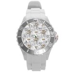 Christmas Silver Festivus Round Plastic Sport Watch (L)