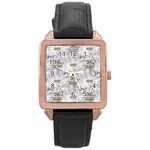 Christmas Silver Festivus Rose Gold Leather Watch 