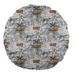 Christmas Silver Festivus Large 18  Premium Flano Round Cushion 