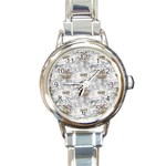 Christmas Silver Festivus Round Italian Charm Watch