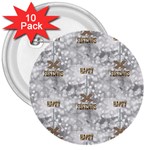 Christmas Silver Festivus 3  Button (10 pack)