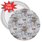 Christmas Silver Festivus 3  Button (100 pack)