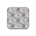 Christmas Silver Festivus Rubber Coaster (Square)