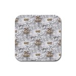 Christmas Silver Festivus Rubber Square Coaster (4 pack)