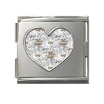 Christmas Silver Festivus Mega Link Heart Italian Charm (18mm)