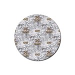 Christmas Silver Festivus Rubber Coaster (Round)