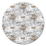 Christmas Silver Festivus Magnet 5  (Round)