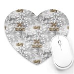 Christmas Silver Festivus Heart Mousepad