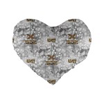 Christmas Silver Festivus Standard 16  Premium Heart Shape Cushion 