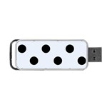 Polka Dots - Black on Pastel Blue Portable USB Flash (One Side)