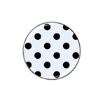 Polka Dots - Black on Pastel Blue Hat Clip Ball Marker