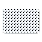 Polka Dots - Black on Pastel Blue Small Doormat