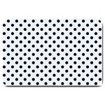 Polka Dots - Black on Pastel Blue Large Doormat