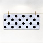 Polka Dots - Black on Pastel Blue Hand Towel