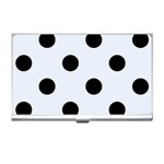 Polka Dots - Black on Pastel Blue Business Card Holder