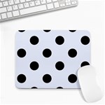 Polka Dots - Black on Pastel Blue Small Mousepad