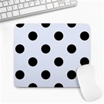 Polka Dots - Black on Pastel Blue Large Mousepad