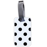 Polka Dots - Black on Pastel Blue Luggage Tag (Two Sides)