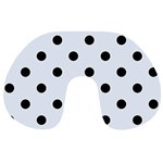 Polka Dots - Black on Pastel Blue Travel Neck Pillow