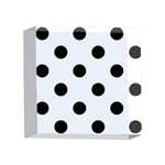 Polka Dots - Black on Pastel Blue 4 x 4  Acrylic Photo Block