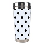 Polka Dots - Black on Pastel Blue Stainless Steel Travel Tumbler