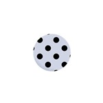 Polka Dots - Black on Pastel Blue 1  Mini Button