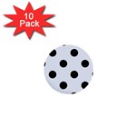 Polka Dots - Black on Pastel Blue 1  Mini Button (10 pack)