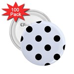 Polka Dots - Black on Pastel Blue 2.25  Button (100 pack)