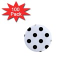 Polka Dots - Black on Pastel Blue 1  Mini Magnet (100 pack)