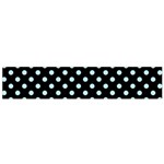 Polka Dots - Light Blue on Black Flano Scarf (Small)