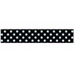 Polka Dots - Light Blue on Black Flano Scarf (Large)