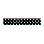 Polka Dots - Light Blue on Black Flano Scarf (Mini)