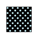 Polka Dots - Light Blue on Black Satin Bandana Scarf