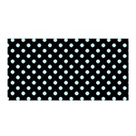 Polka Dots - Light Blue on Black Satin Wrap