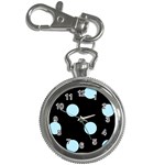 Polka Dots - Light Blue on Black Key Chain Watch