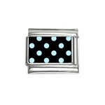 Polka Dots - Light Blue on Black Italian Charm (9mm)