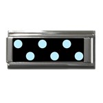 Polka Dots - Light Blue on Black Superlink Italian Charm (9mm)