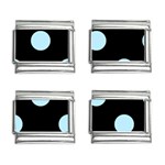 Polka Dots - Light Blue on Black 9mm Italian Charm (4 pack)