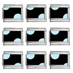 Polka Dots - Light Blue on Black 9mm Italian Charm (9 pack)