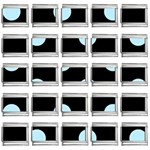 Polka Dots - Light Blue on Black 9mm Italian Charm (25 pack)