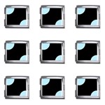 Polka Dots - Light Blue on Black Mega Link Italian Charm (9 pack)