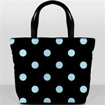 Polka Dots - Light Blue on Black Bucket Bag