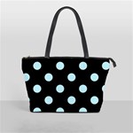 Polka Dots - Light Blue on Black Classic Shoulder Handbag (One Side)