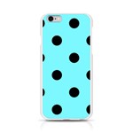 Polka Dots - Black on Electric Blue Apple iPhone 6/6S Silicone Case (Transparent)