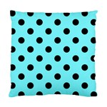 Polka Dots - Black on Electric Blue Standard Cushion Case (One Side)