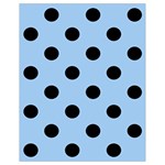 Polka Dots - Black on Baby Blue Drawstring Bag (Small)