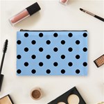 Polka Dots - Black on Baby Blue Cosmetic Bag (M)