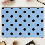 Polka Dots - Black on Baby Blue Cosmetic Bag (XXXL)