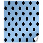 Polka Dots - Black on Baby Blue Canvas 8  x 10 